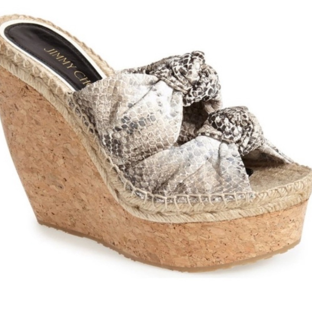 Jimmy Choo Snakeskin Priory wedges NIB